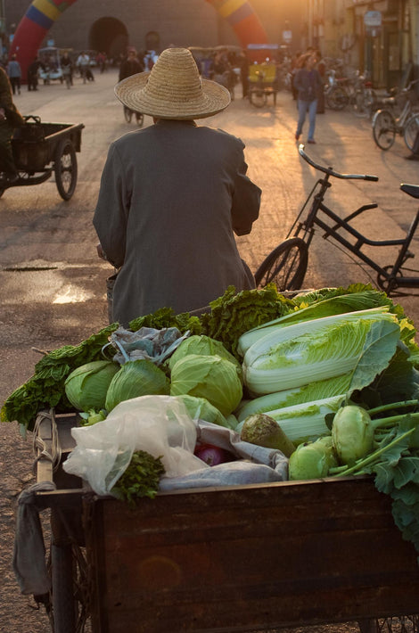 Man with Cart, Cabbages, Pingyao