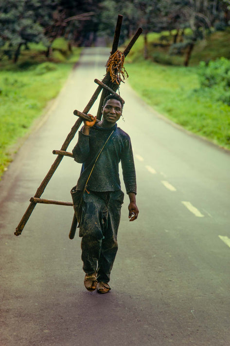 Man Walking with Ladder, Liberia