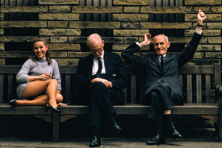 Two Men, Girl on Beach, London