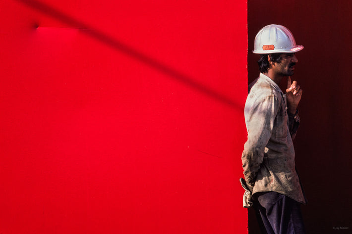 Worker, Red Wall, Abu Dhabi