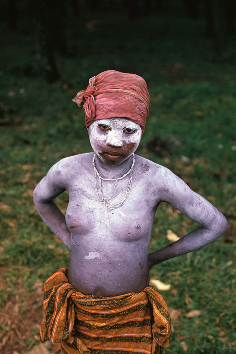 Wide Shot Painted Young Girl, Liberia