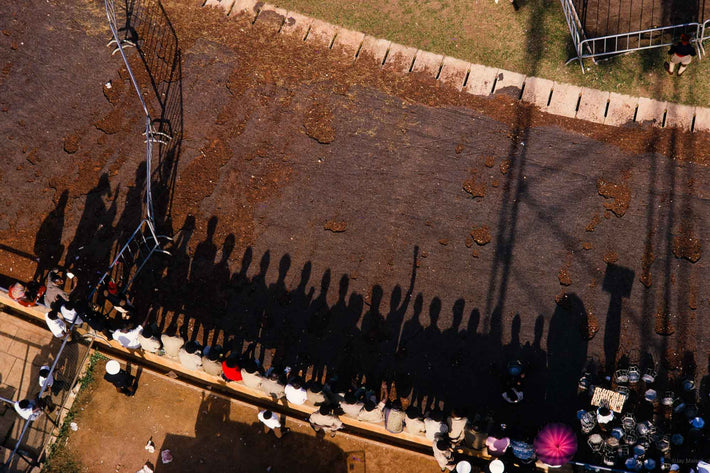 Overhead View of Crowd, Shadows, Ghana
