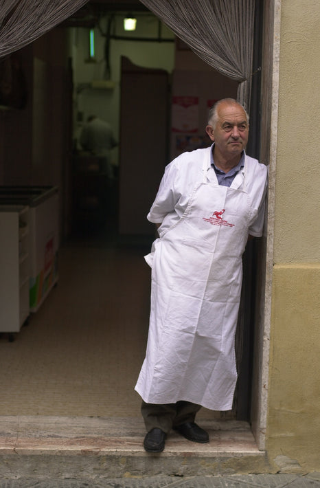 Leaning Man in White Apron, Unknown Locale, Italy