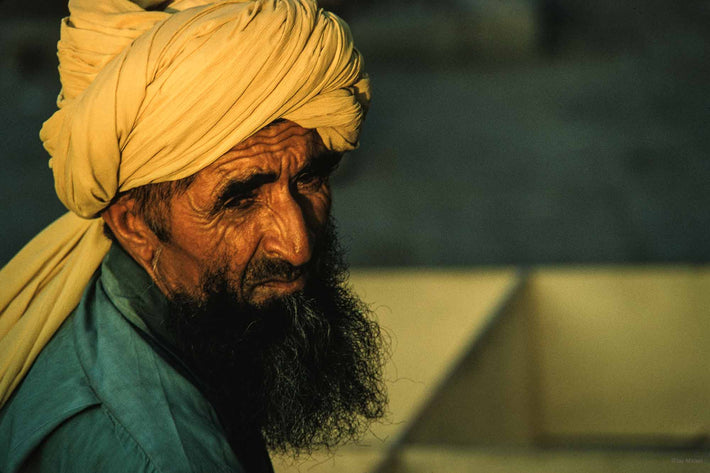 Man, Beard, Yellow Turban, Abu Dhabi