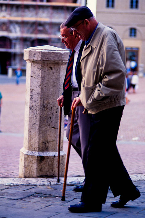 Two Men with Canes, Cortona