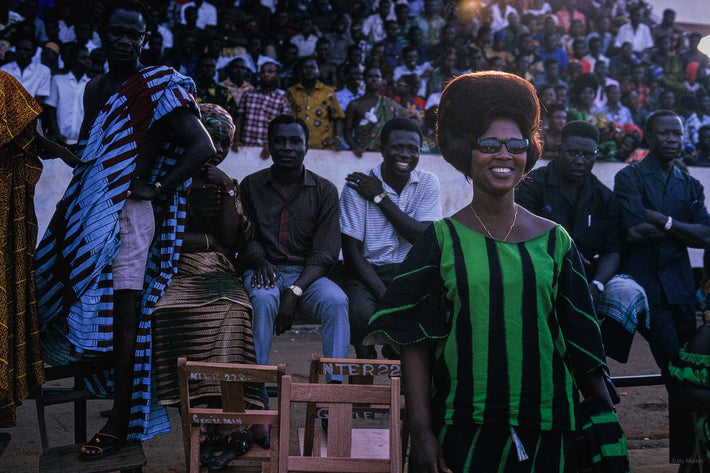 Woman in Green Stripe Dress, Ghana
