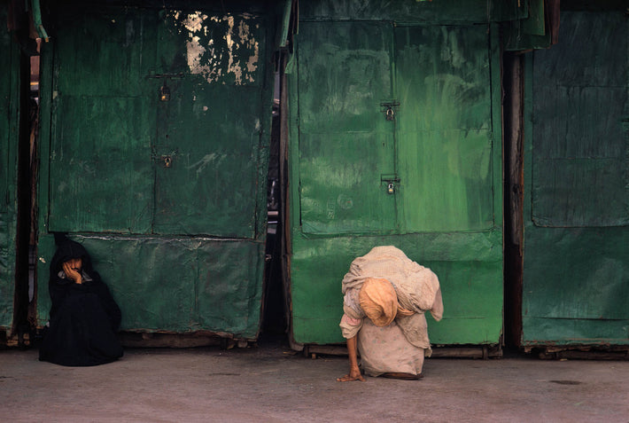 Two Men in front of Green Background, Marrakech