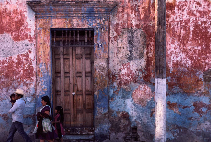 Family and Wall, Door and Telephone Pole, Oaxaca