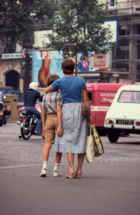 Mother with Arm Around Young Boy, France
