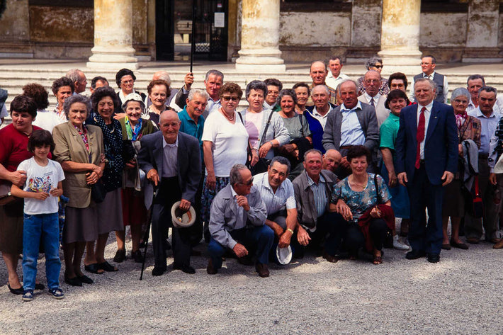 Big Group Posing in Front of Steps, Vicenza