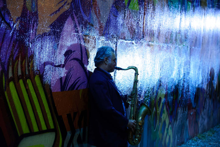 Saxaphonist at Night, NYC