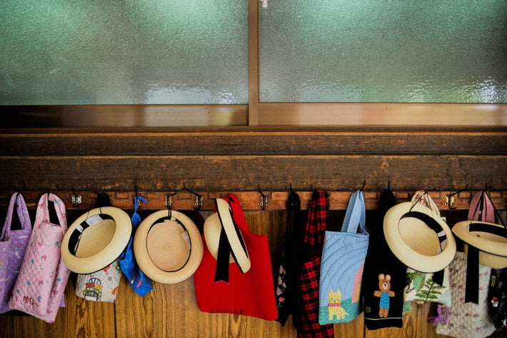 School Stuff- Hats & Bags Hanging Up, Kamakura