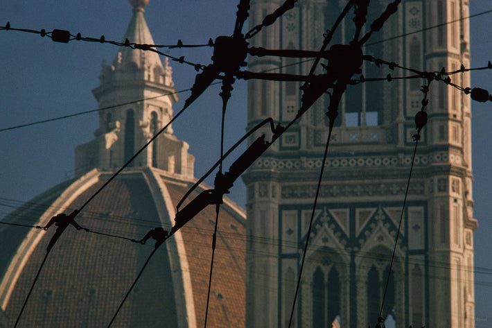 Dome of Cathedral, Trolley Wires, Florence, Italy