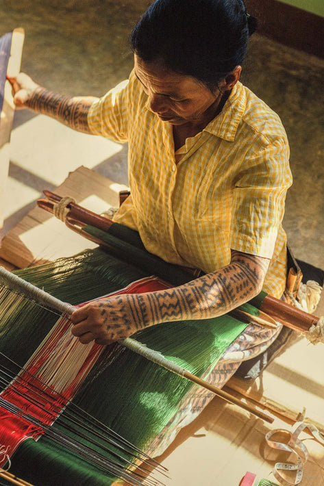 Tattooed Woman at Loom, Philippines