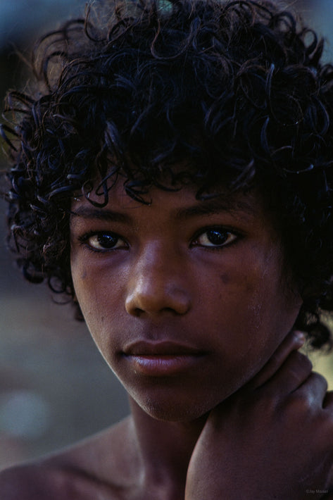 Young Man, Curly Hair, Hand to Neck, Bahia