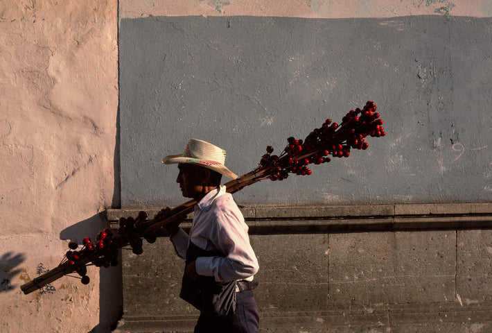 Man with Red Stuff on Sticks, Oaxaca