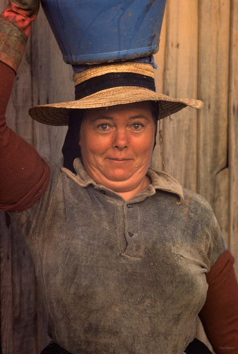 Woman with Bucket on Head, Portugal