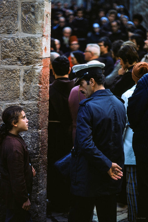 Police, Young Girl and Crowd, Jerusalem
