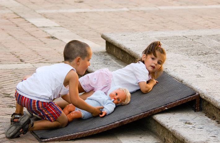 Two Children and Doll, Siena