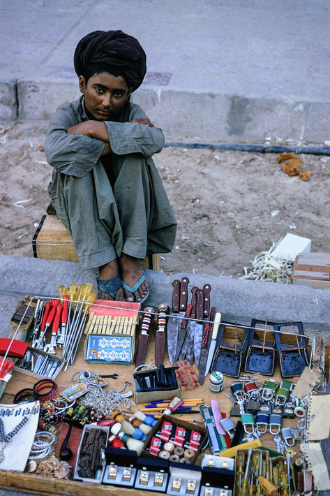 Boy with Turban and Merchandise, Abu Dhabi