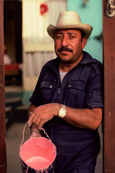 Man with Pail of Pink Paint, Oaxaca