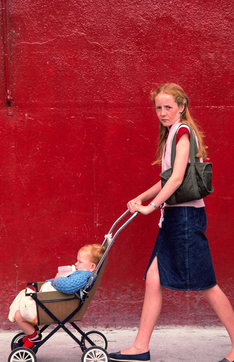 Red Wall, Young Girl, One Kid, Ireland
