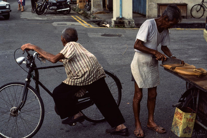 Man with Bike, Man with Bread, Singapore