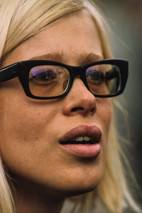Blonde Woman with Black Glasses, London