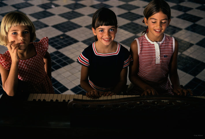 Three Young Girls at Piano, Puerto Rico