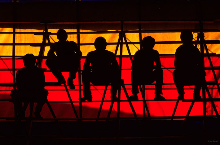 Silhouette People, Red and Yellow, Oaxaca