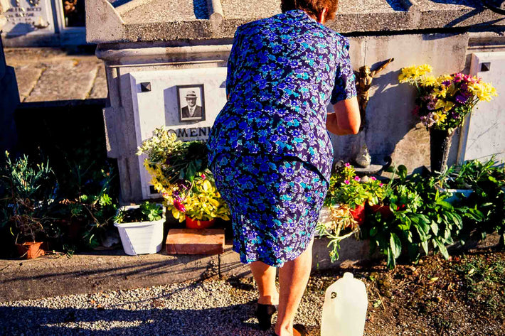 Woman at Tombstones, Cortona