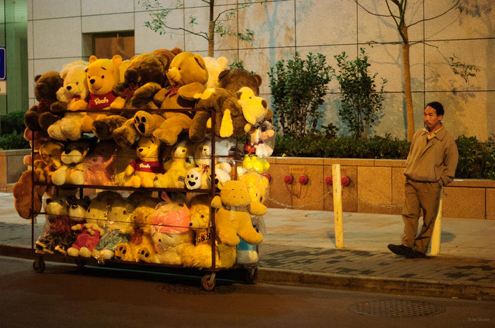Man with Rack of Stuffed Toys, Shanghai