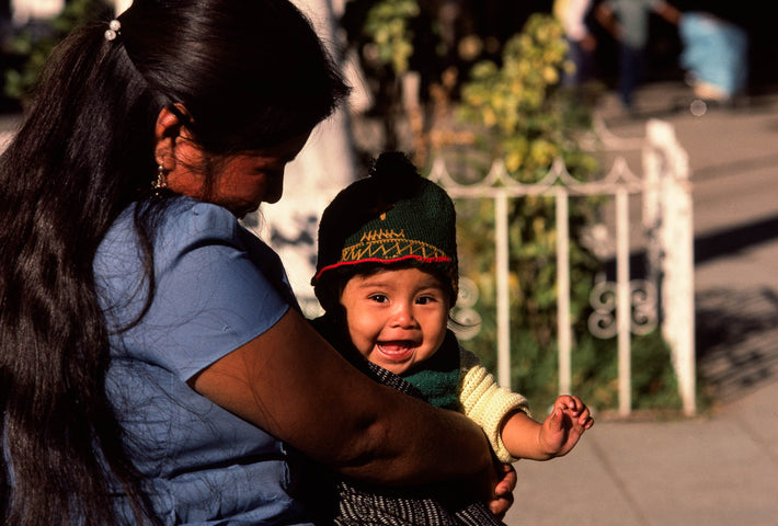 Laughing Baby with Mom, Oaxaca