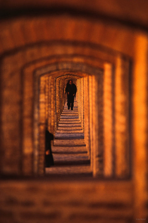 Looking Down Arches on Bridge, Iran