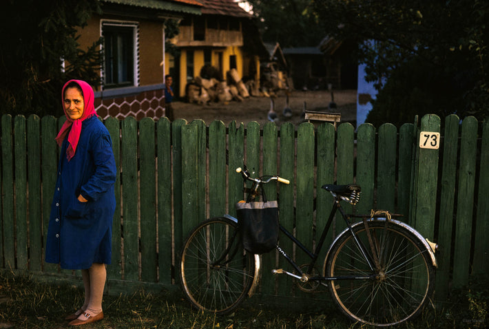 Woman, Bike and Fence, Romania