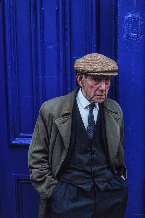 Man Against Blue Wall, London
