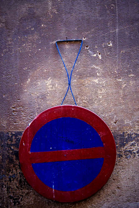 Traffic Sign on Wall, Cortona