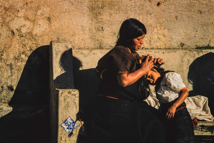Mom Braiding Child's Hair, San Cristobal