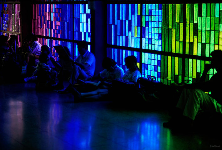 People in Stained Glass Light, Rio de Janeiro