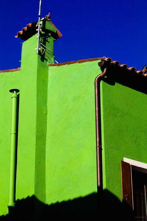 Intense Chartreuse Building and Blue Sky, Burano