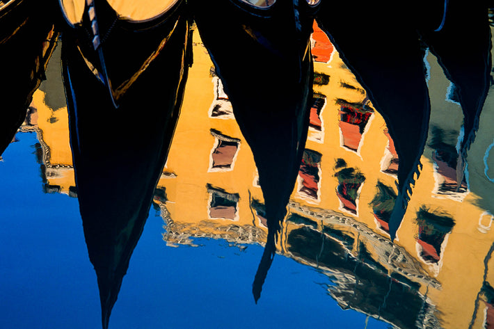 Gondolas and Yellow Buildings, Venice