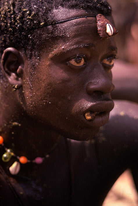 Senegalese Lutte Wrestling, Close-up, Cowrie Shell on Forehead, Senegal