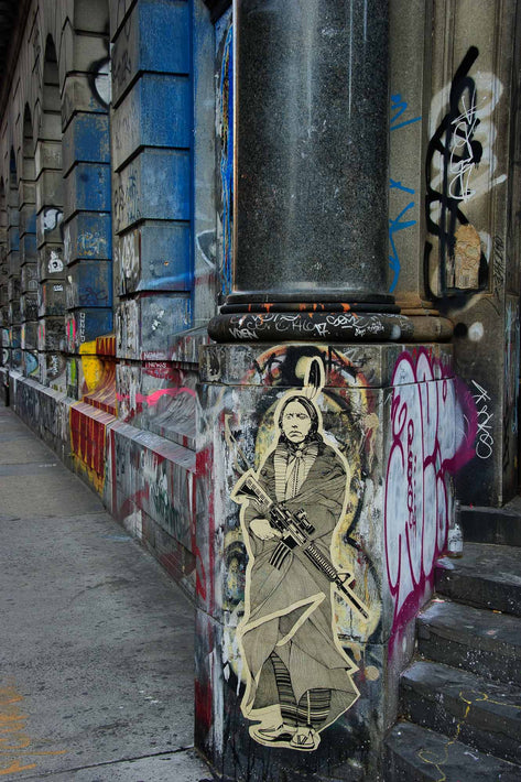 Native American, Assault Rifle, Grafitti, NYC