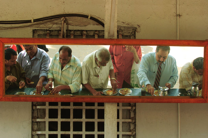 Reflection, Men Eating, Mumbai