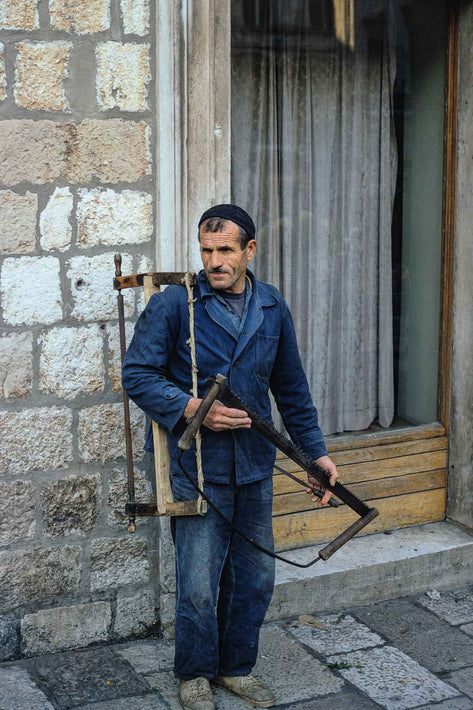 Man in Denim with Saws, Dubrovnik
