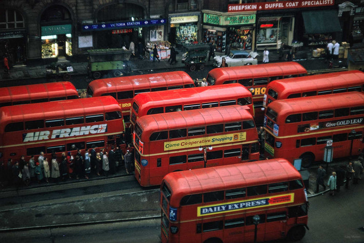 Lineup of Many Buses, London