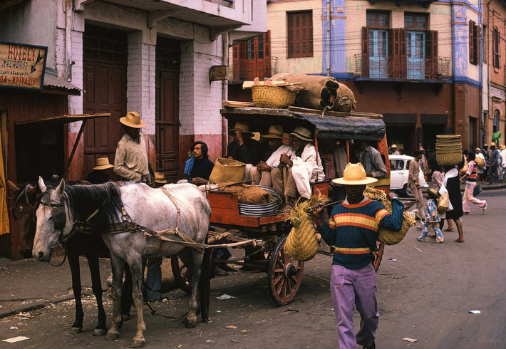 Horse, Cart and People, Antananarivo