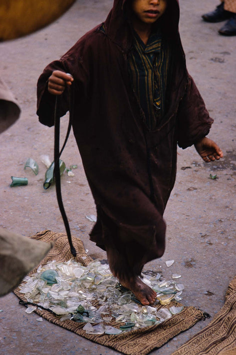 Boy Barefoot on Broken Glass, Marrakech