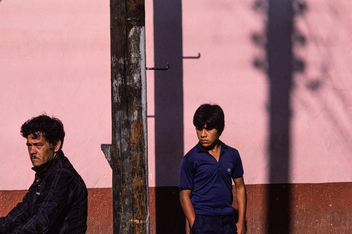 Man, Boy, Telephone Pole, Oaxaca