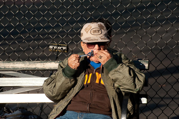 Public Grooming, Man Shaving, NYC